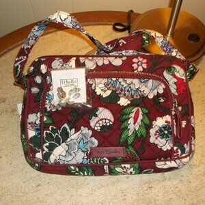 NWT Vera Bradley RFID Little Hipster – Bordeaux Blooms Crossbody & Earrings